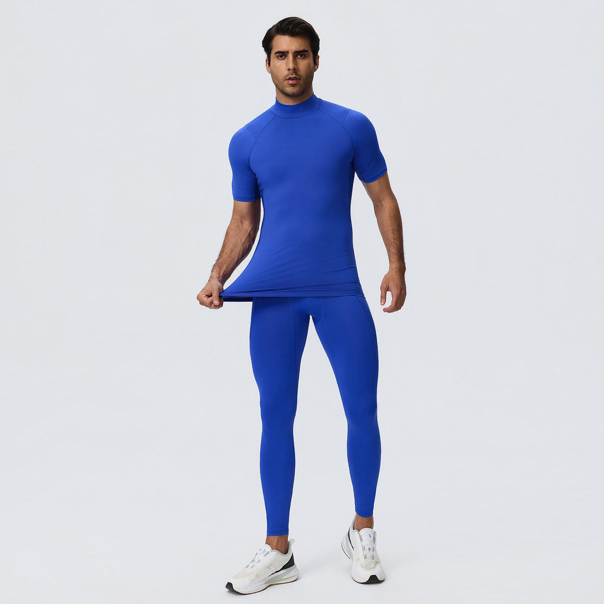 Wholesale Men’s Sculpting Workout Set | High-Stretch T-Shirt & Slim-Fit Fitness Pants | fouregg