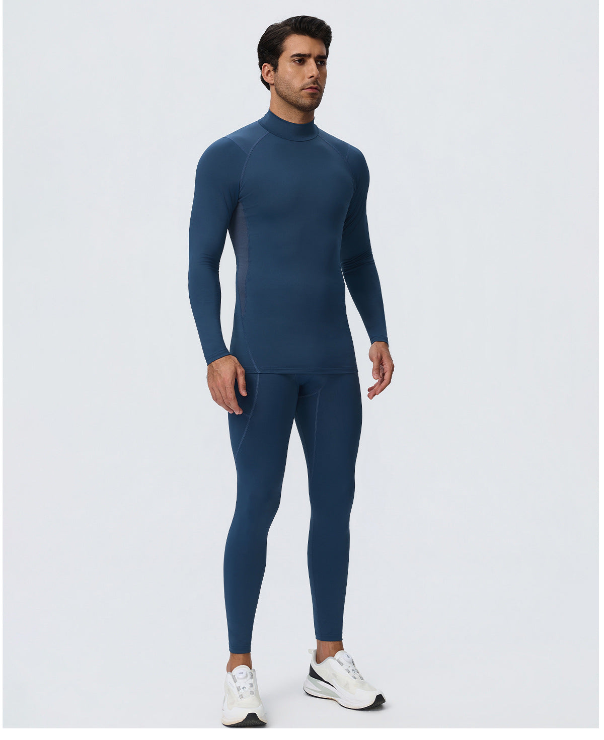 Wholesale Men’s Sculpting Workout Set | High-Stretch Long-Sleeve Shirt & Slim-Fit Gym Pants | fouregg