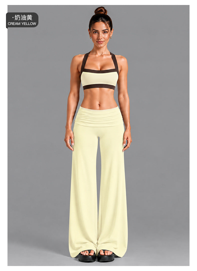 Wholesale Women’s Activewear Set | Contrast-Color Yoga Bra & Pilates Fitness Pants | fouregg