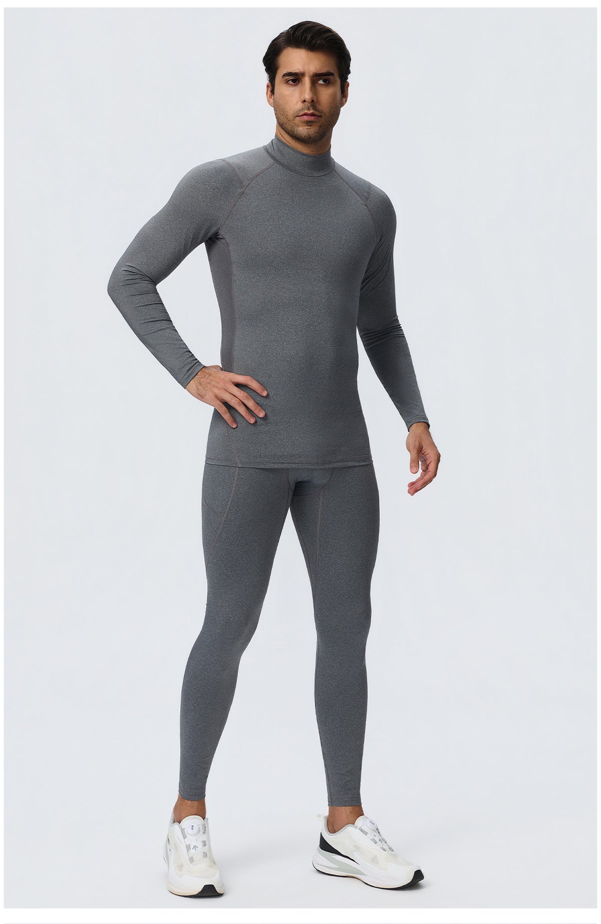 Wholesale Men’s Sculpting Workout Top 61532 | High-Stretch Long Sleeve Fitness Shirt | fouregg