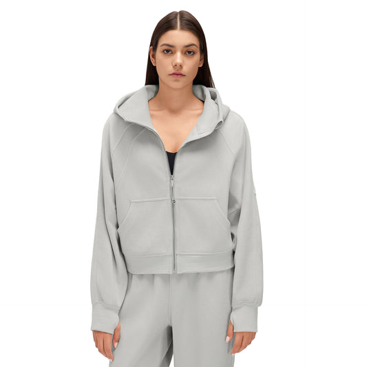 Wholesale Women’s Winter Hoodie Jacket D26119 | Loose-Fit Cropped Casual Sportswear Top | fouregg