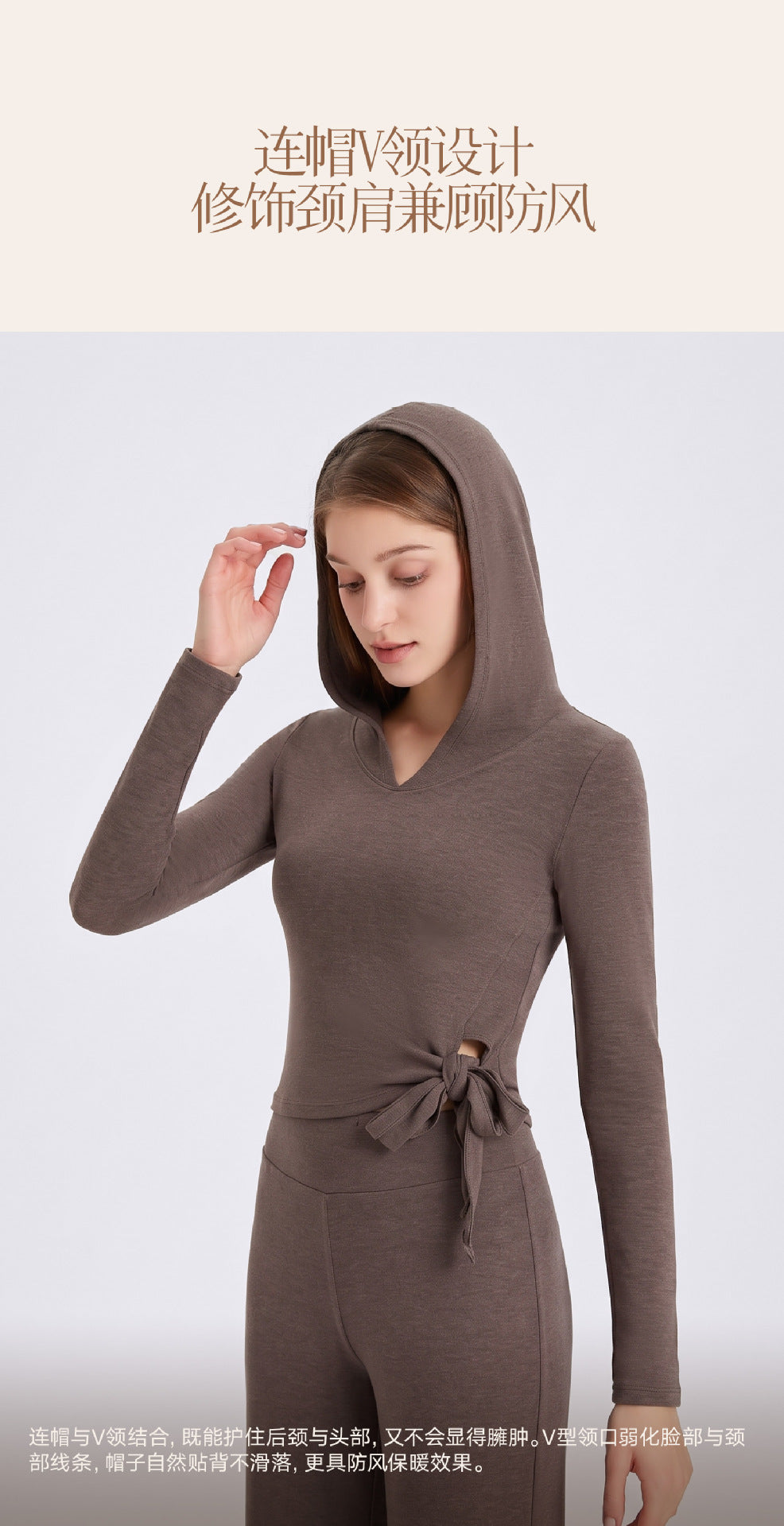 Wholesale Women’s Thermal Workout Hoodie | Thick Fleece-Lined Long-Sleeve Sportswear | fouregg