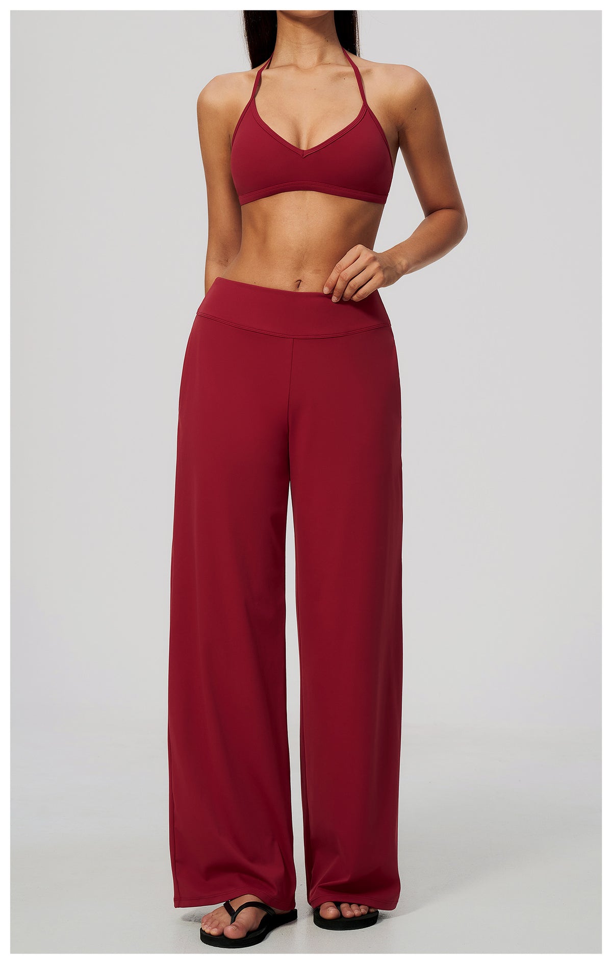 Wholesale Women’s Brushed Activewear Set | Halter Low-Rise Workout Wear 5555 | fouregg