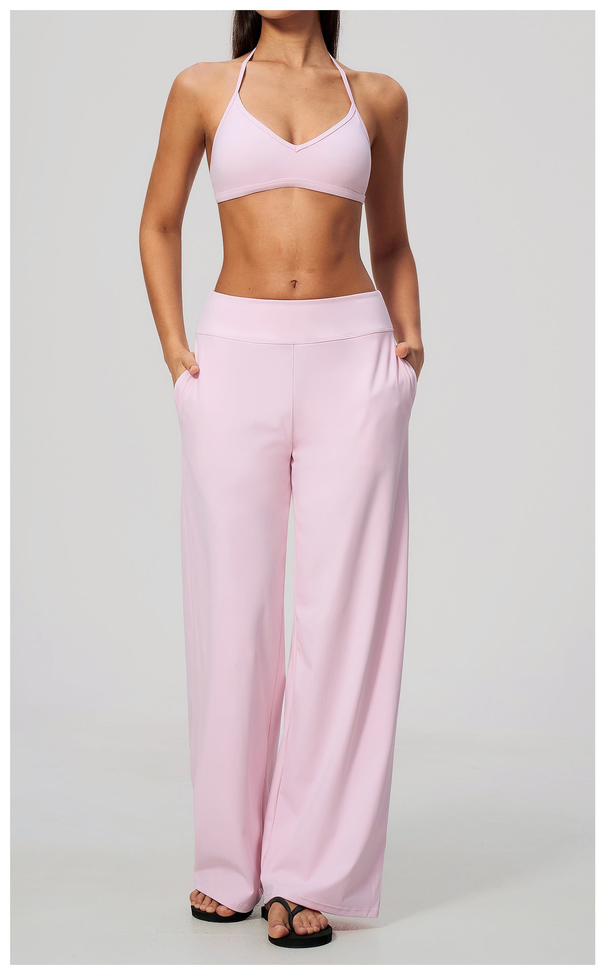 Wholesale Women’s Brushed Activewear Set | Halter Low-Rise Workout Wear 5555 | fouregg