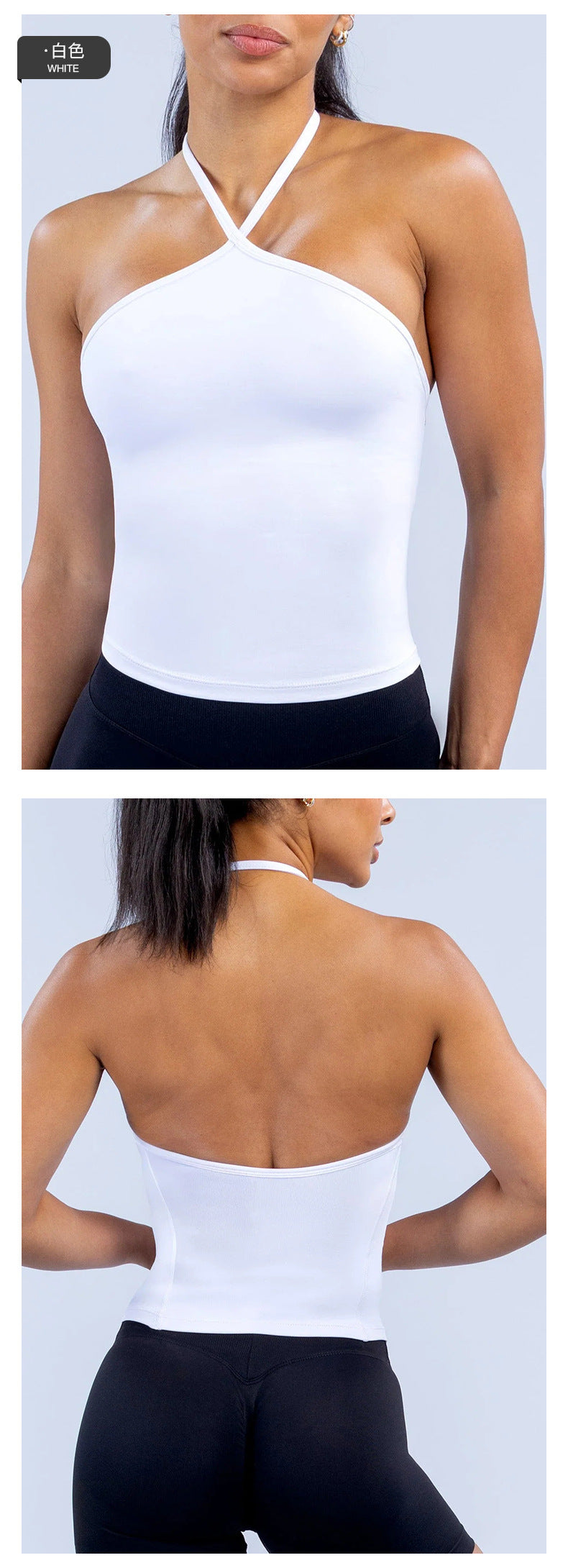 Wholesale Women’s Activewear Top | Quick-Dry Crisscross Halter Tank for Running & Pilates | fouregg