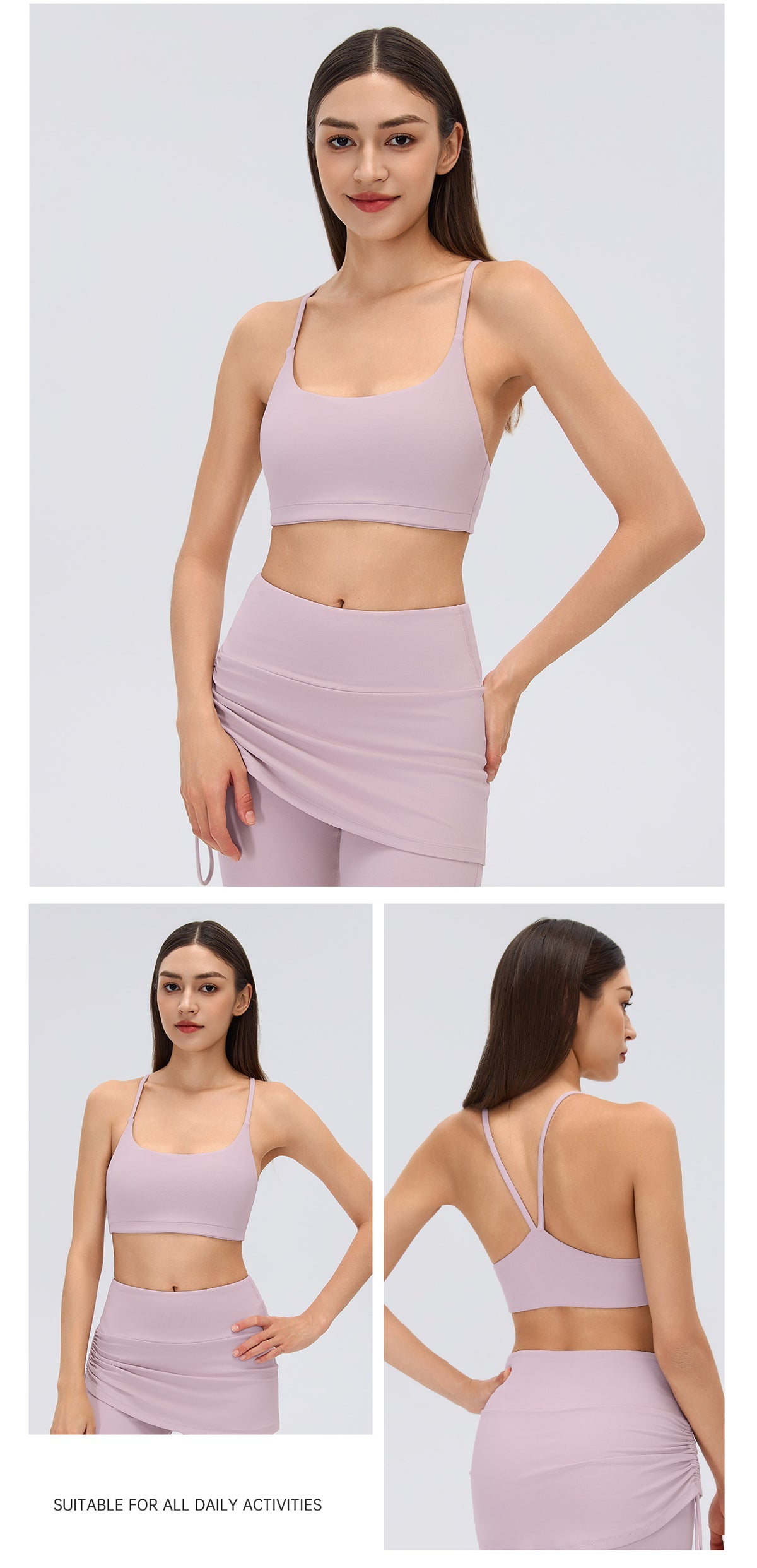 Wholesale Women’s Sports Bra Tank Top | U-Neck Padded Yoga & Fitness Crop Top | fouregg