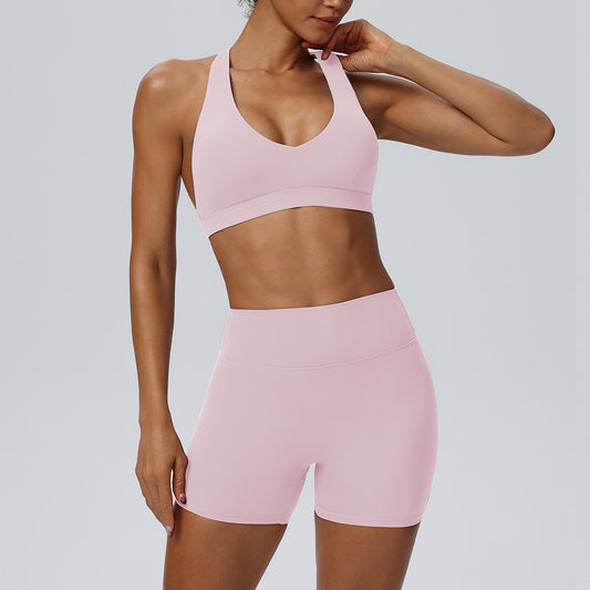 Wholesale Halter Yoga Sports Bra | Bulk Padded Activewear Bra 62724 | fouregg