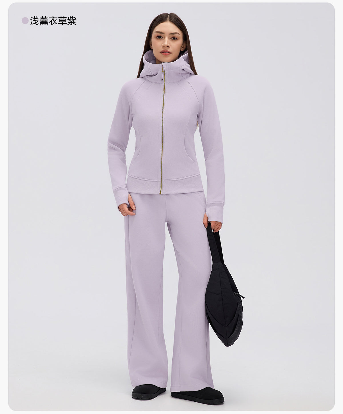Wholesale Women’s Winter Workout Jacket D26115 | Warm Drawstring Waist Hooded Fitness Top | fouregg