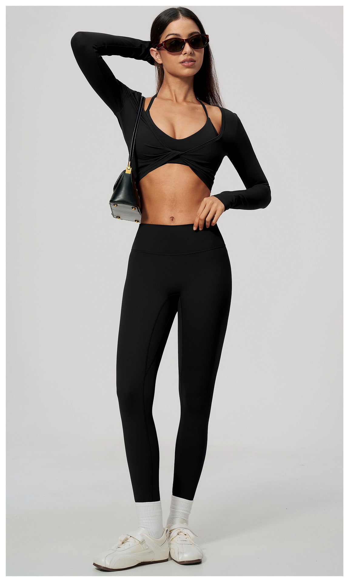 Wholesale Women’s Brushed Pilates Top 5529 | High-Stretch Breathable Cropped Workout Shirt | fouregg