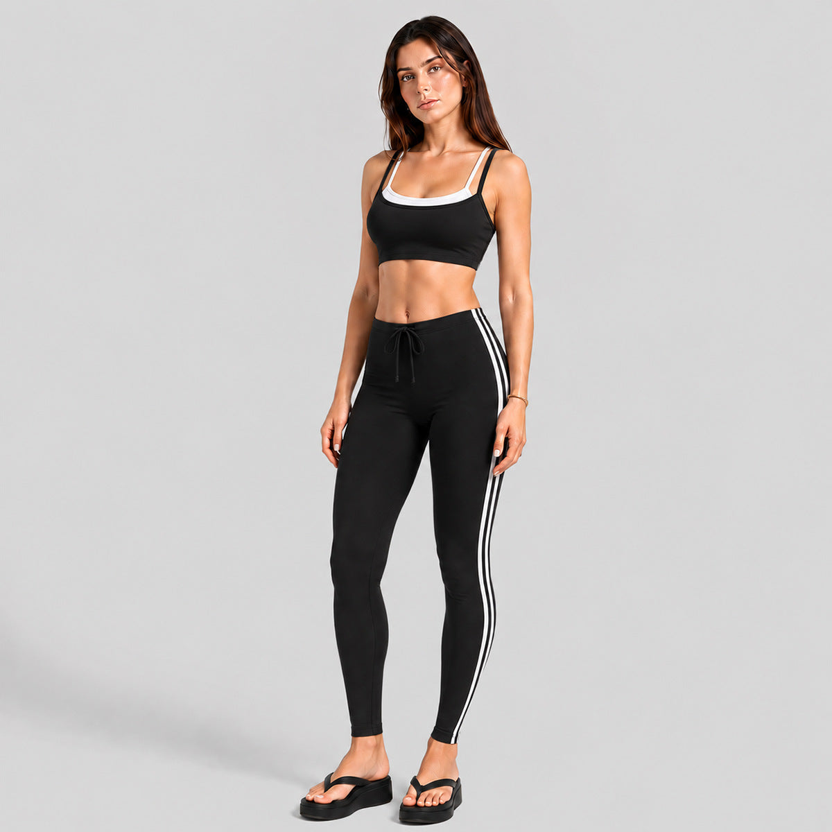 Wholesale Women’s Activewear Set | Double-Layer Backless Sports Bra & Quick-Dry Workout Leggings | fouregg