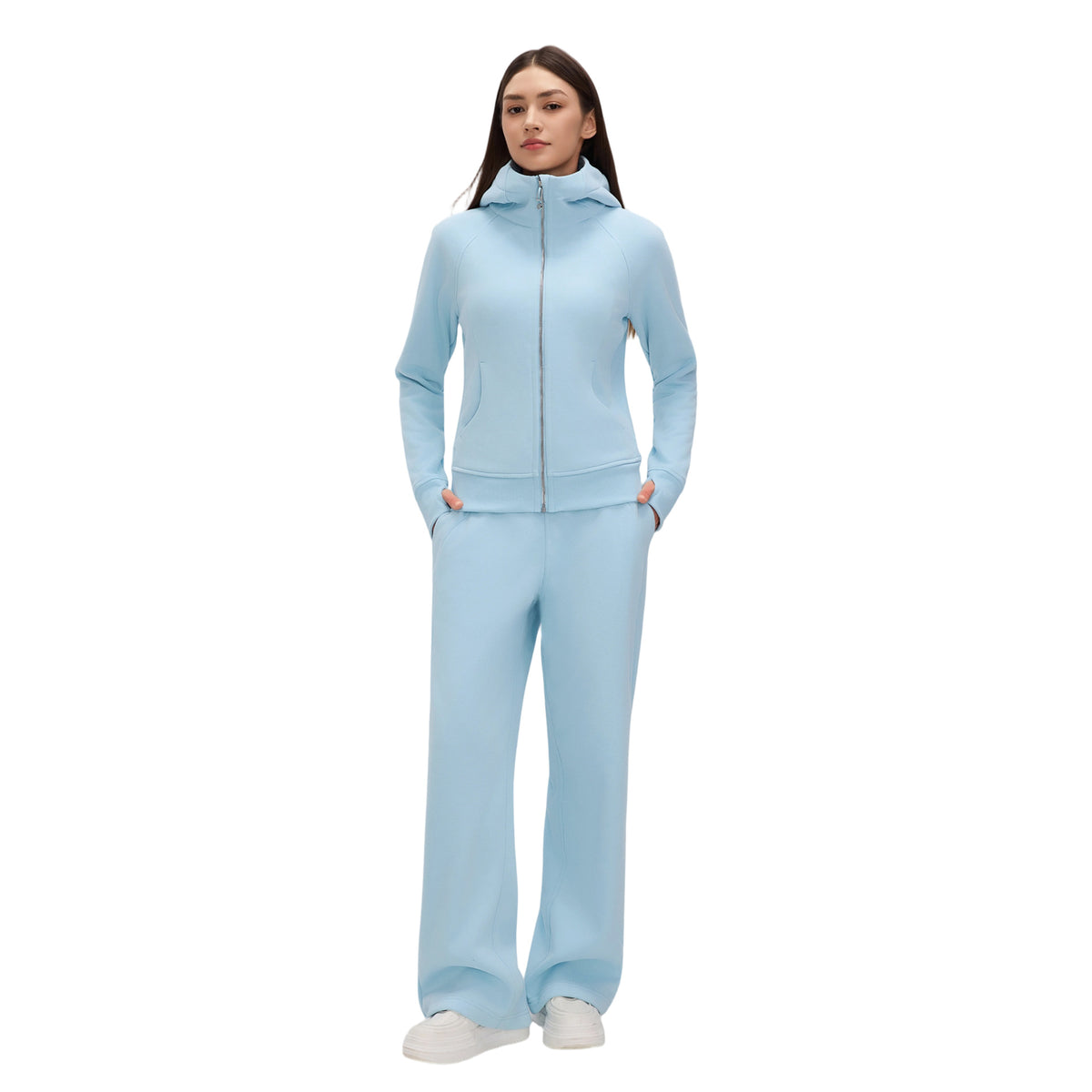 Wholesale Women’s Winter Activewear Set | Relaxed-Fit Fleece Hoodie & Straight-Leg Joggers | fouregg