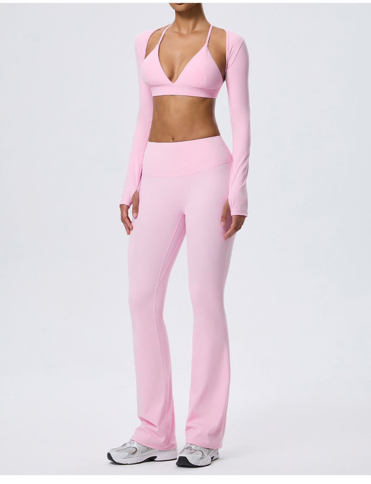 Wholesale Women’s Double-Brushed Yoga Set | Bulk 3-Piece Sculpting Fitness & Running Wear | fouregg