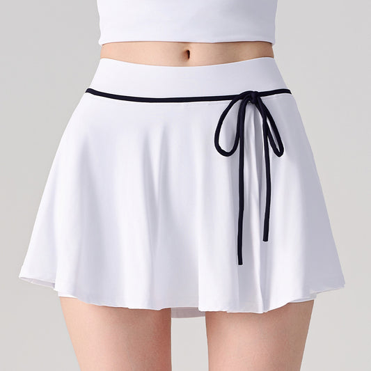 Wholesale Women’s A-Line Sports Skort | Bulk Pleated Tennis, Yoga & Badminton Skirts | fouregg - White