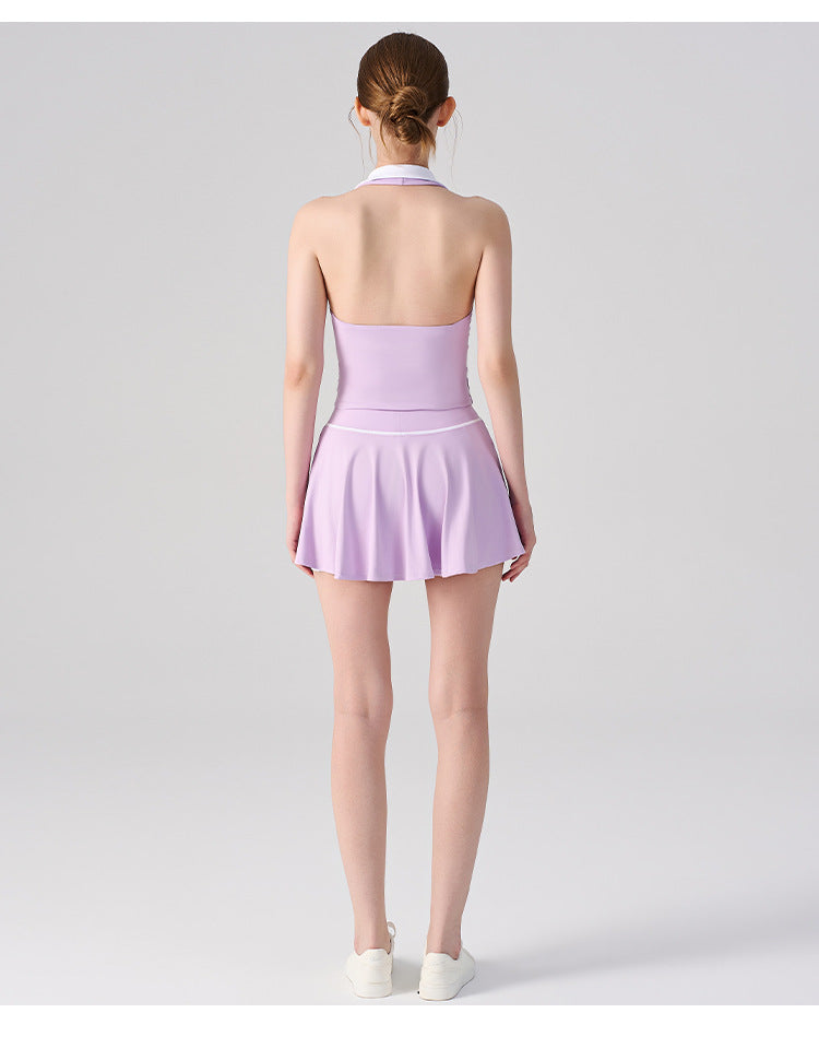 Wholesale Women’s 2-Piece Tennis Set | Bulk High-Waist Skort with Built-In Shorts | fouregg