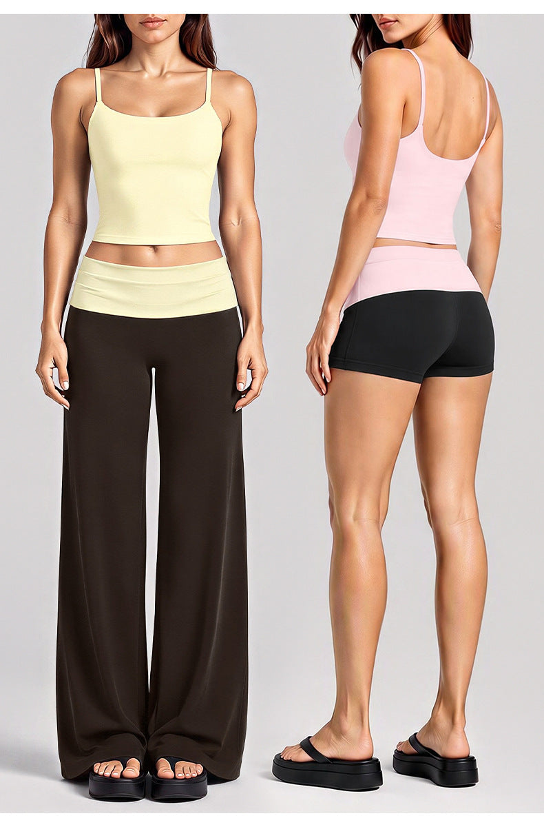 Wholesale Women’s Activewear Set | Backless Sports Tank & Color-Block High-Waisted Yoga Leggings | fouregg