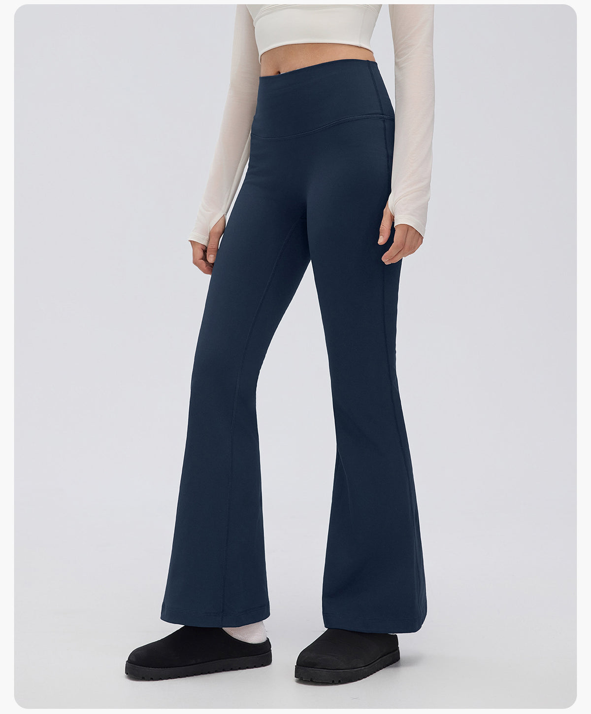 Wholesale Women’s Thermal Flare Yoga Pants D26129 | Warm Sculpting Pilates & Fitness Leggings | fouregg