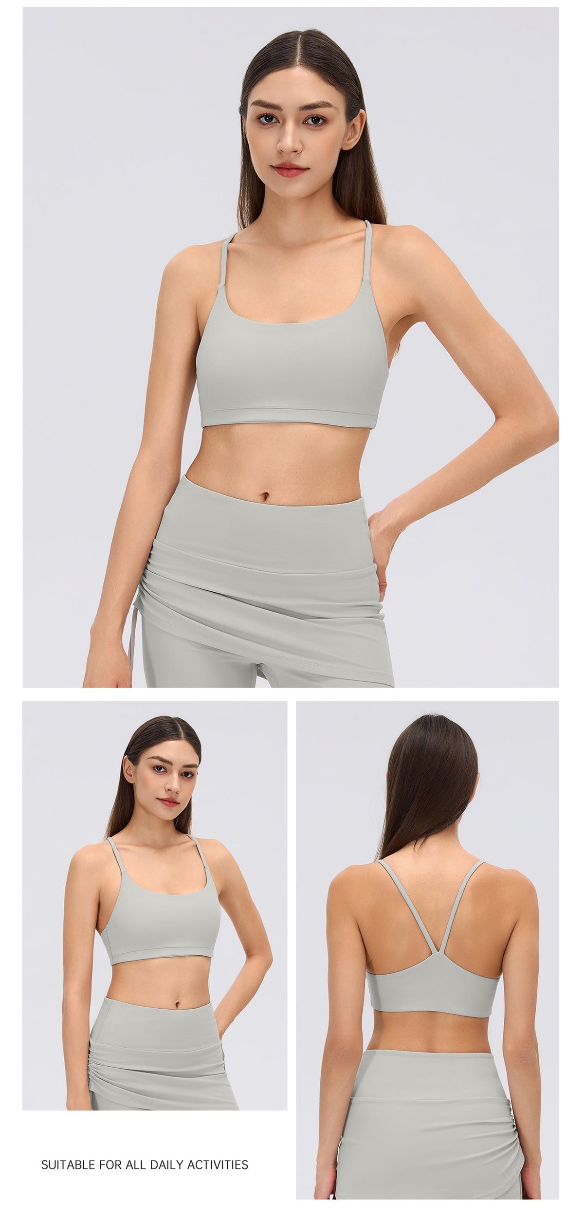 Wholesale Women’s Sports Bra Tank Top | U-Neck Padded Yoga & Fitness Crop Top | fouregg