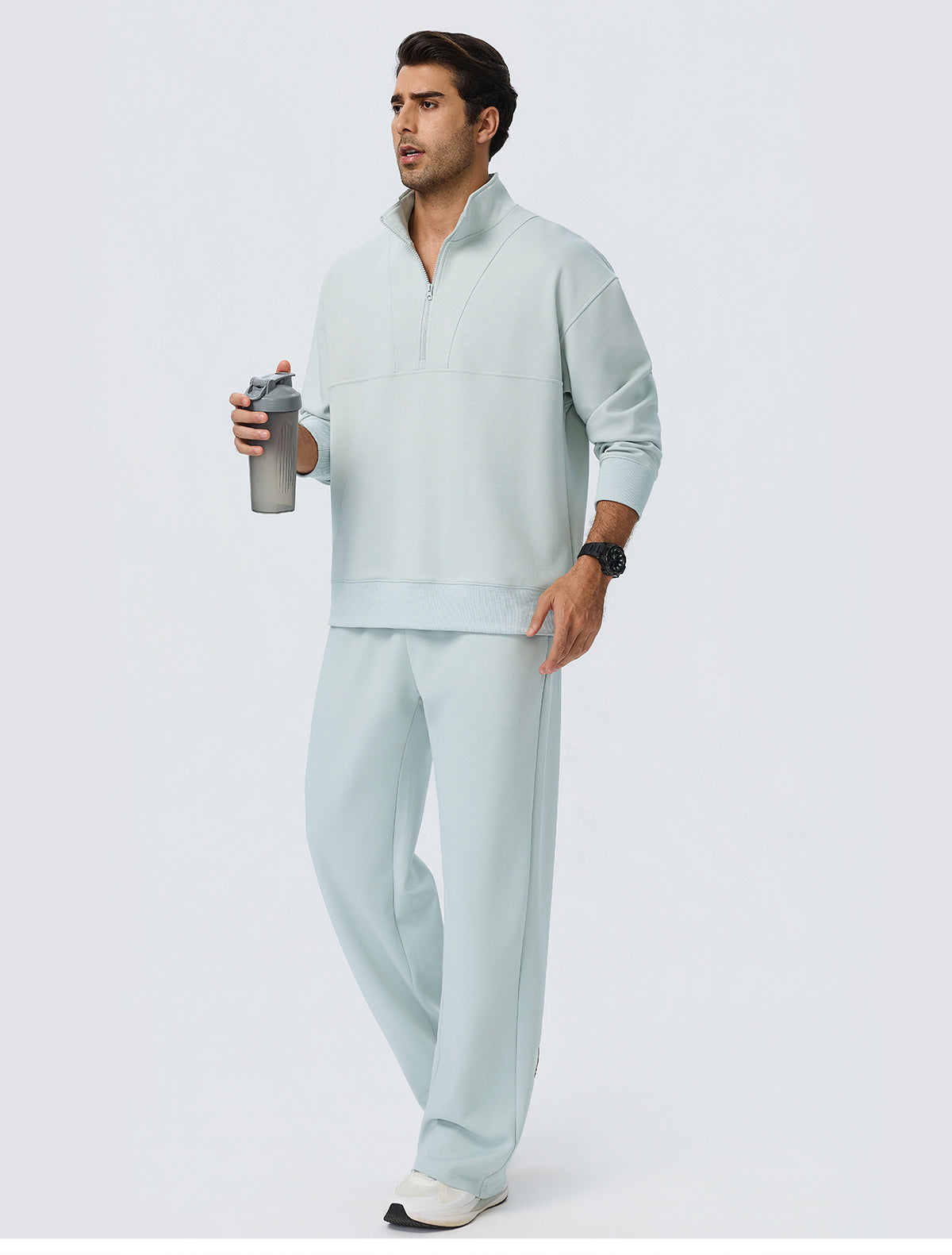 Wholesale Men’s Half-Zip Sports Pullover | Bulk Relaxed-Fit Thermal Workout Top 61531 | fouregg