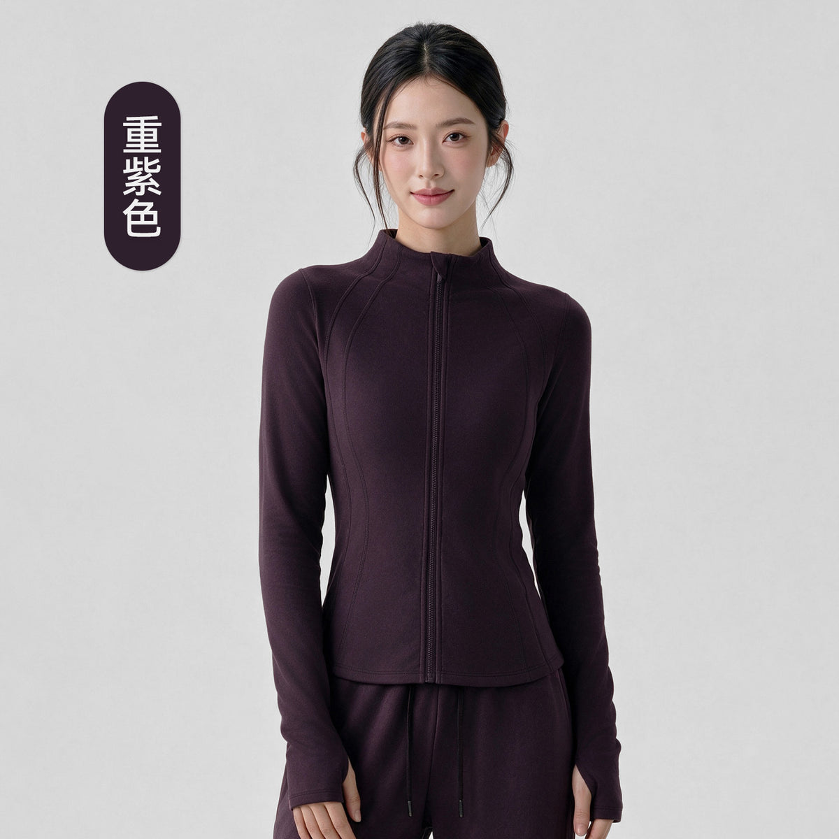 Wholesale Women’s Winter Activewear Jacket | Thickened Thermal Pilates & Workout Cover-Up | fouregg - Dark Purple