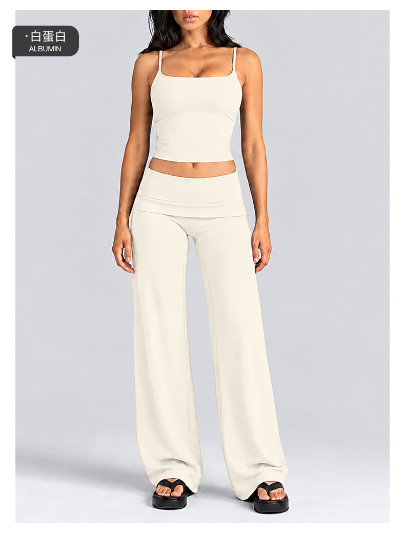 Wholesale Women’s Activewear Set | Quick-Dry Backless Tank Top & Slimming High-Waisted Workout Pants | fouregg