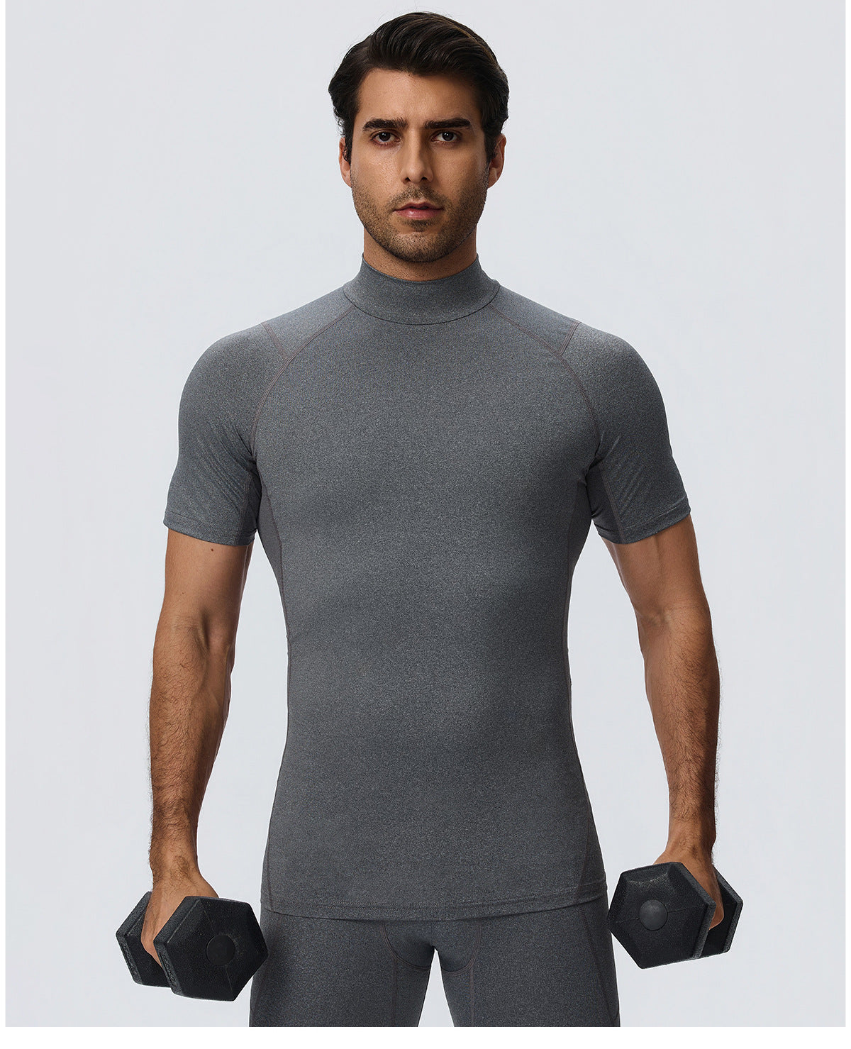 Wholesale Men’s Sculpting Workout Set | High-Stretch T-Shirt & Slim-Fit Fitness Pants | fouregg