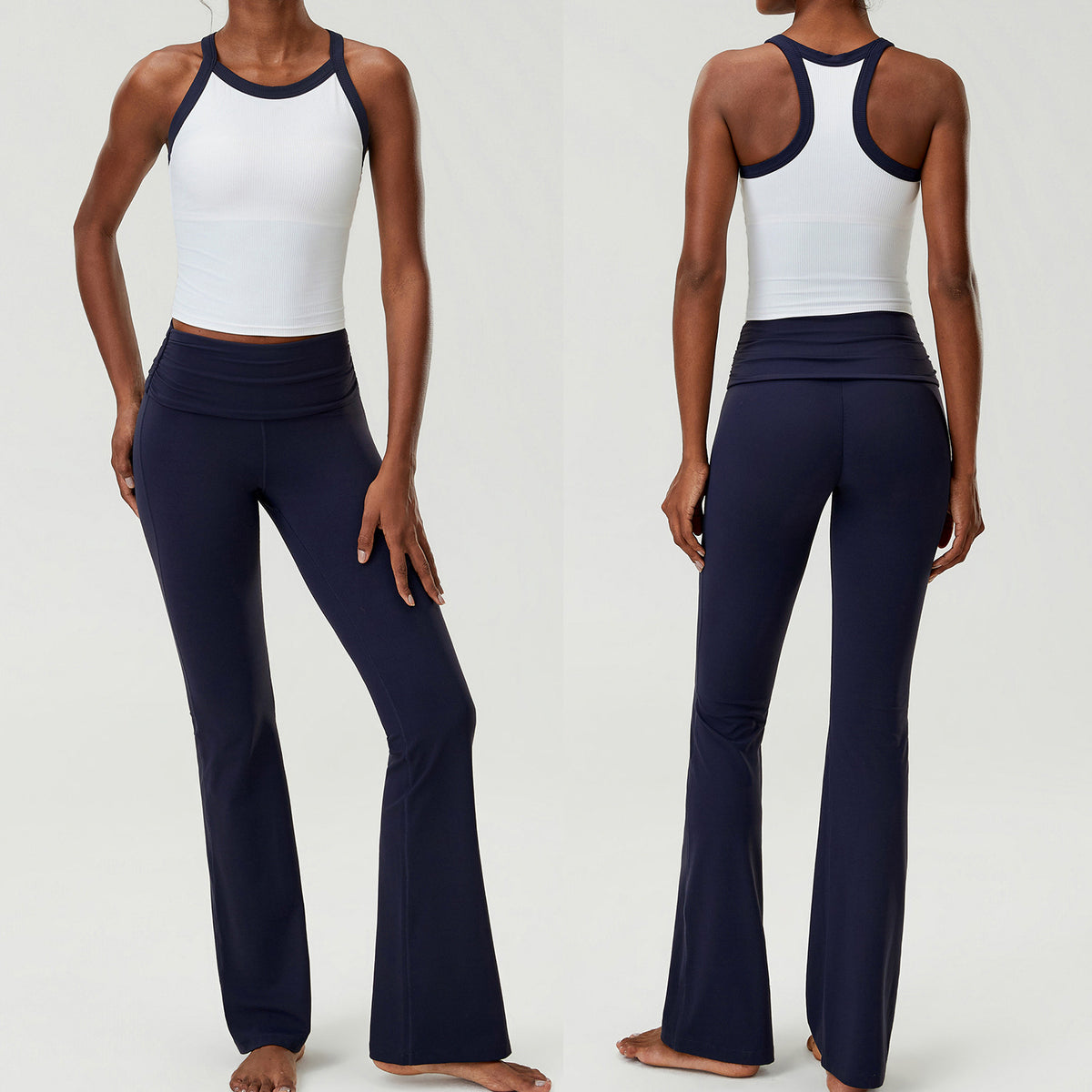 Wholesale Plus Size Women’s Fitness Set | Bulk Sculpting Running & Workout Wear | fouregg - Denim Blue