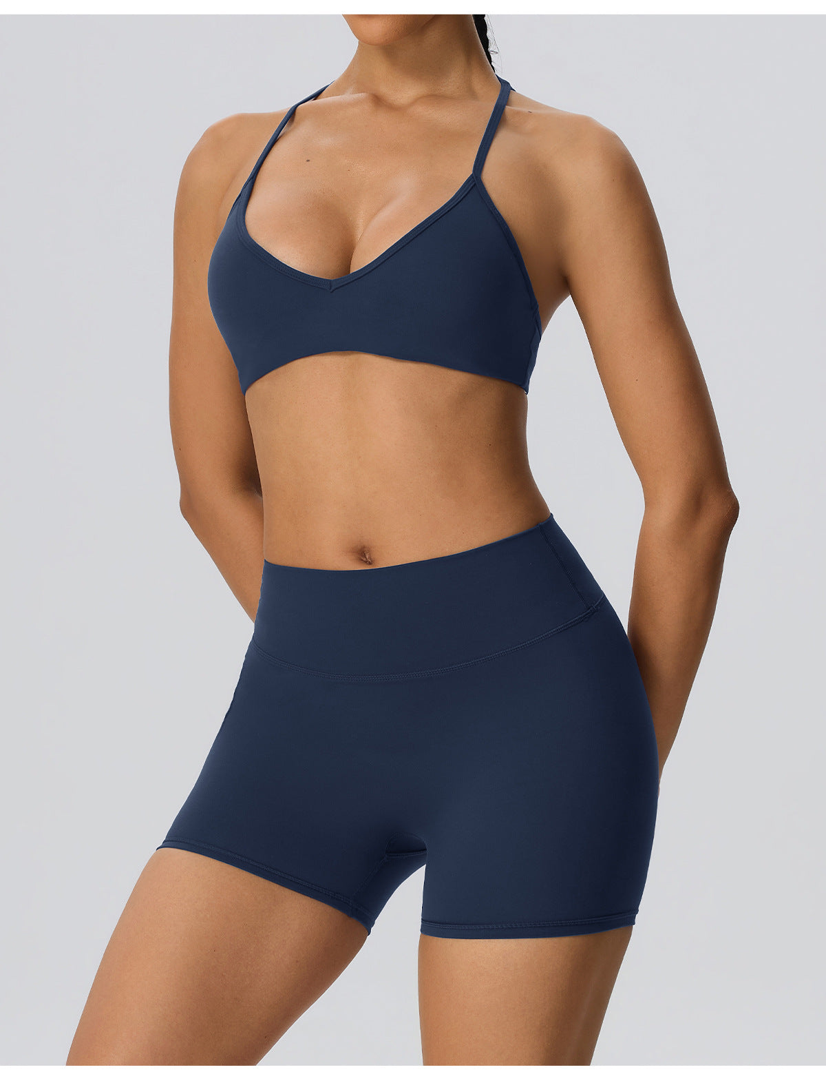 Wholesale Women’s 2-Piece Activewear Set | Bulk Brushed Sports Bra & Sculpting Biker Shorts | fouregg