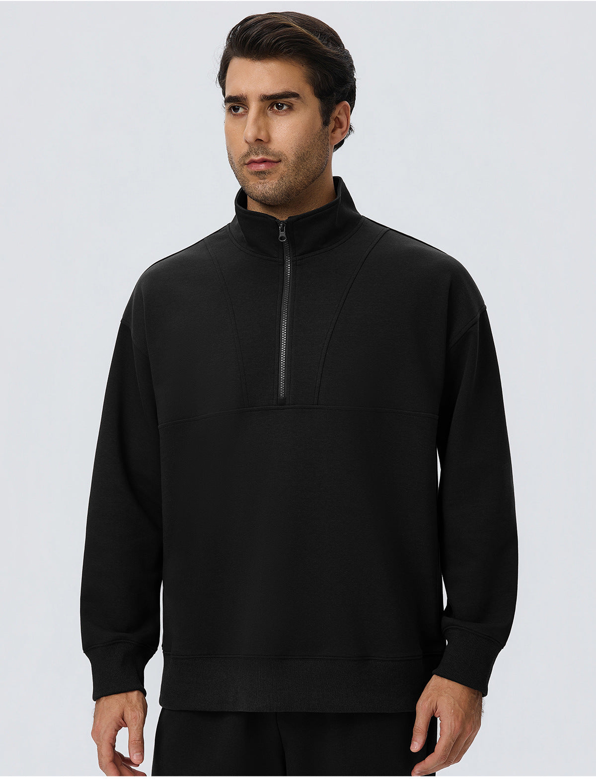 Wholesale Men’s Half-Zip Sports Pullover | Bulk Relaxed-Fit Thermal Workout Top 61531 | fouregg