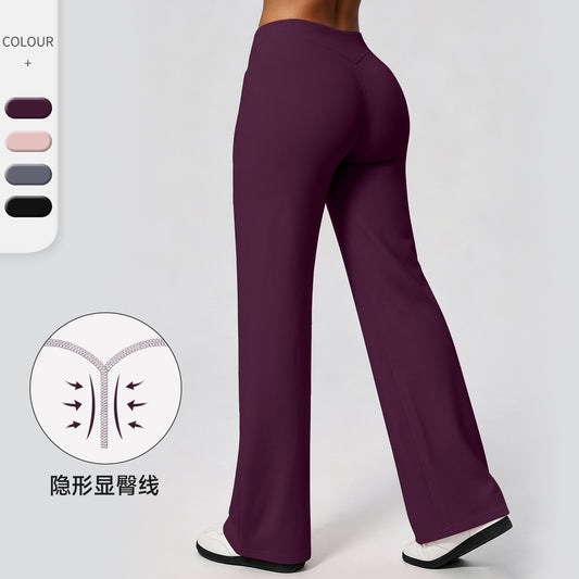 Wholesale Women’s Double-Brushed Yoga Pants | Bulk High-Waist Sculpting Straight-Leg Activewear 62345 | fouregg