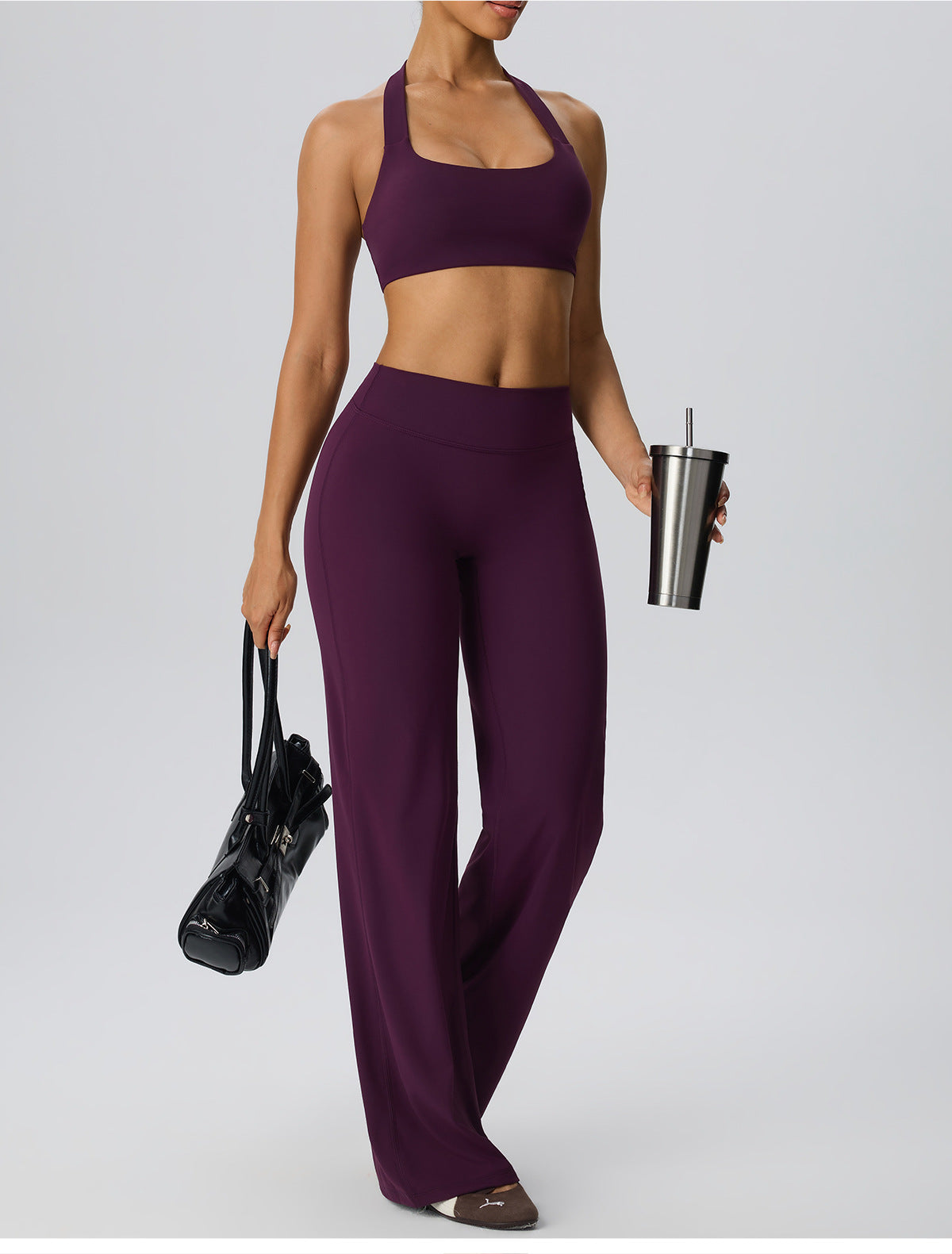 Wholesale Women’s Double-Brushed Yoga Pants | Bulk High-Waist Sculpting Straight-Leg Activewear 62345 | fouregg