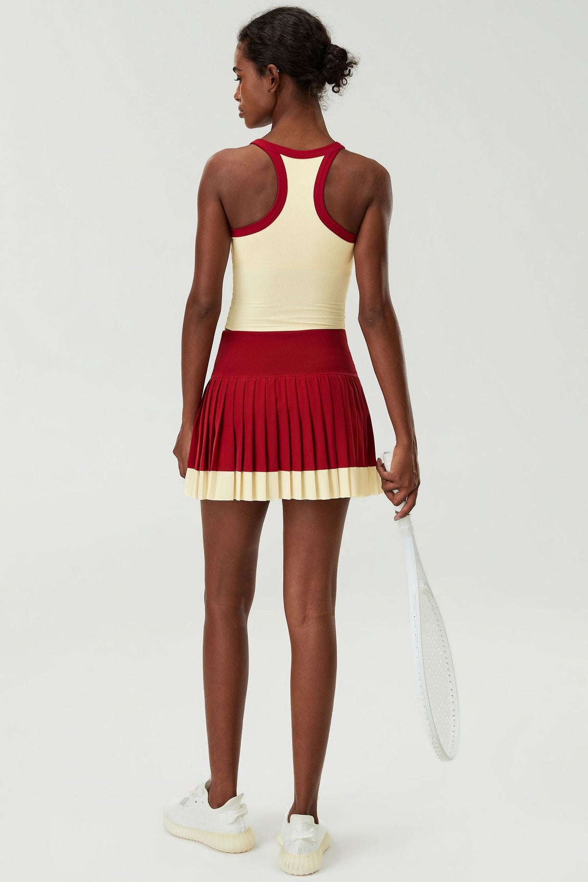 Wholesale Women’s High-Waist Sports Skort | Color-Block Anti-Exposure Skirt for Tennis & Running | fouregg