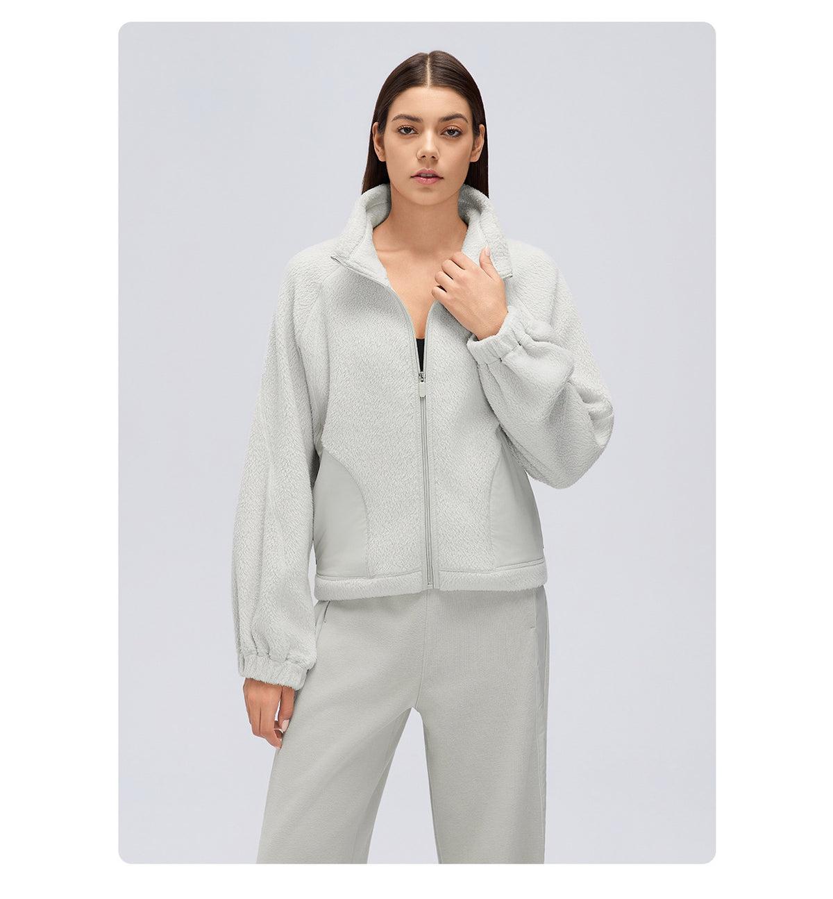 Wholesale Women’s Thermal Activewear Set | Wind-Resistant Jacket & Draped Wide-Leg Trousers | fouregg