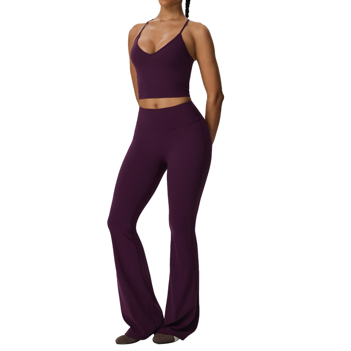 Wholesale Women’s Double-Brushed Yoga Set | Bulk Sculpting 2-Piece Fitness Activewear | fouregg