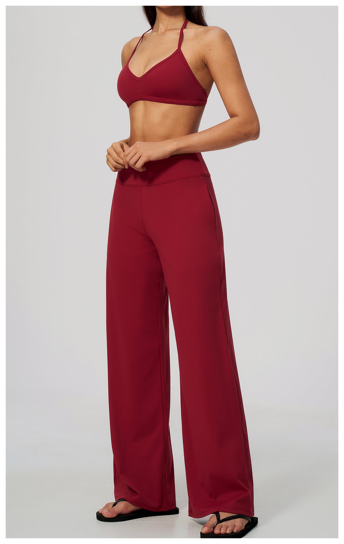 Wholesale Women’s Brushed Activewear Set | Halter Low-Rise Workout Wear 5555 | fouregg
