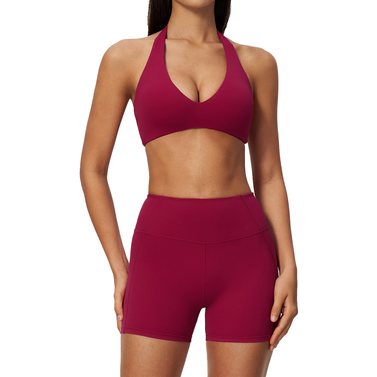 Wholesale High-Waist Halter Workout Set | Tummy-Control Butt-Lifting | fouregg