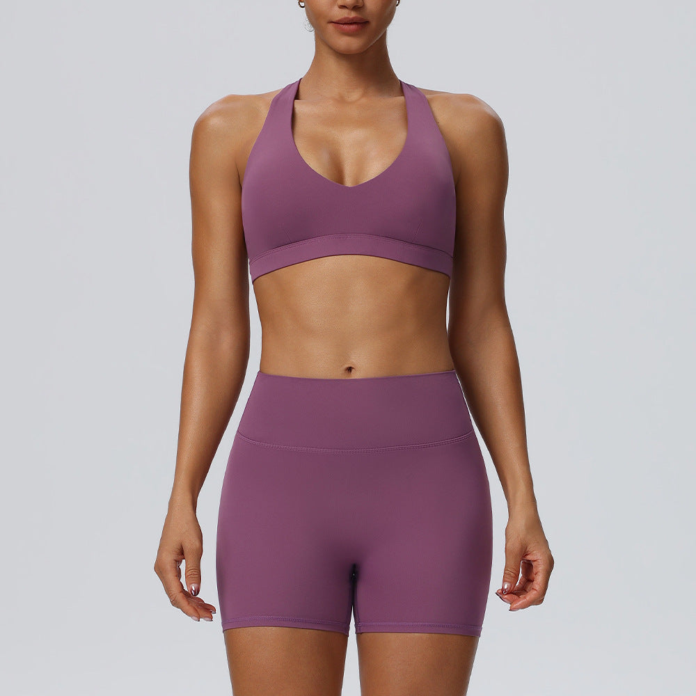 Wholesale Halter Yoga Sports Bra | Bulk Padded Activewear Bra 62724 | fouregg