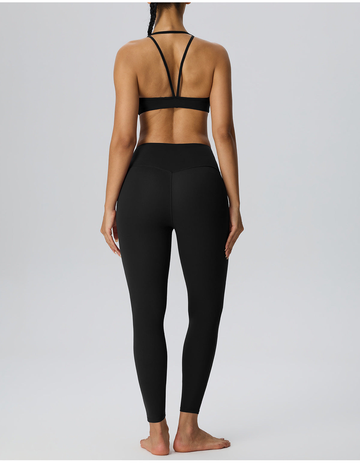 Wholesale Women’s Double-Brushed Yoga Set | Bulk Sculpting Sports Bra & High-Waist Leggings | fouregg