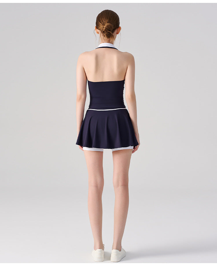 Wholesale Women’s 2-Piece Tennis Set | Bulk High-Waist Skort with Built-In Shorts | fouregg