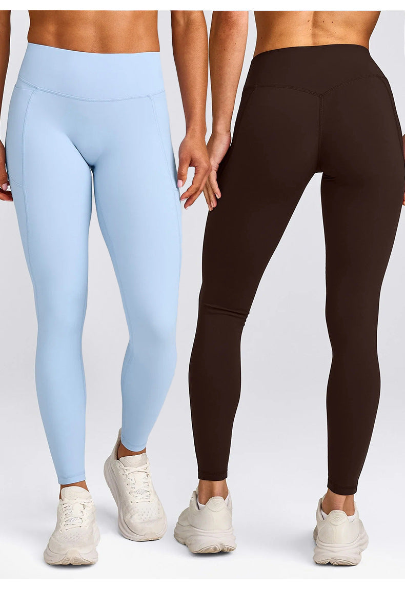 Wholesale Women’s Activewear Leggings | High-Stretch Running Tights with Side Pockets | fouregg