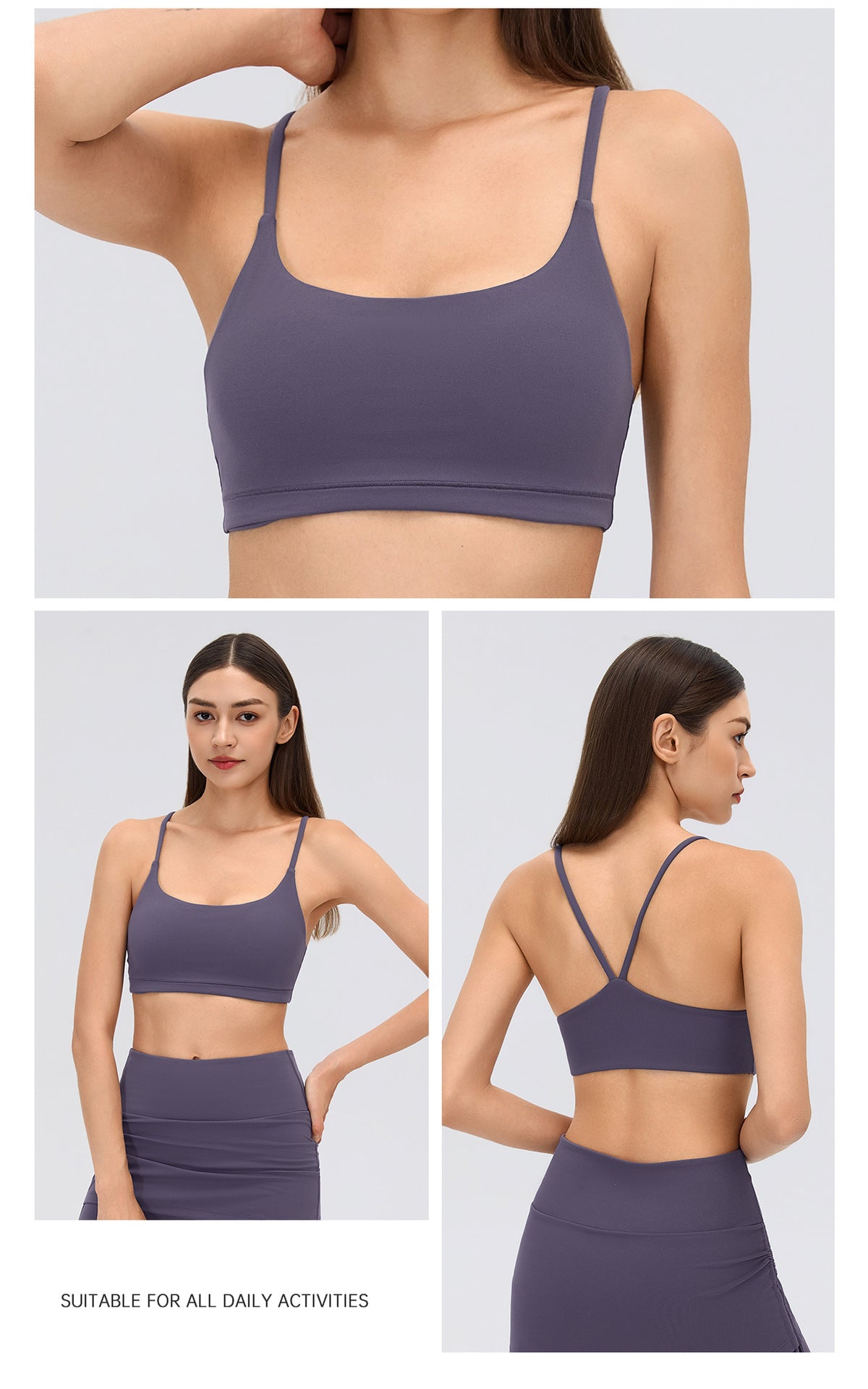 Wholesale Women’s Sports Bra Tank Top | U-Neck Padded Yoga & Fitness Crop Top | fouregg