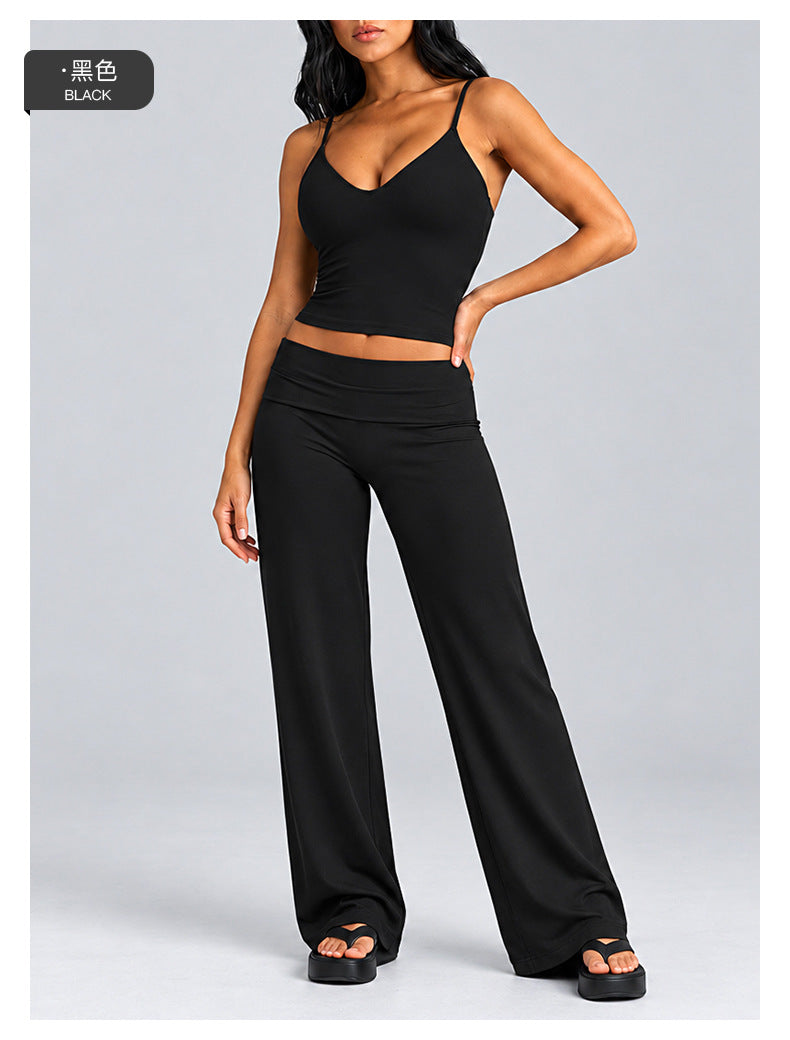 Wholesale Women’s Activewear Set | Quick-Dry Backless Sports Tank & High-Waisted Workout Pants | fouregg