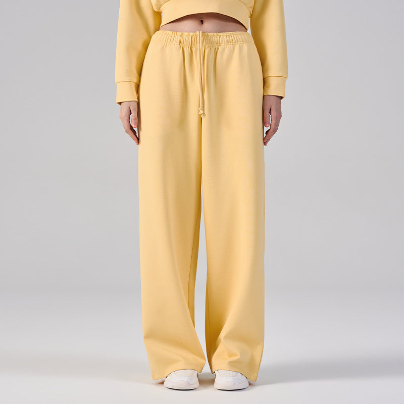 Wholesale Women’s Wide-Leg Pants | Bulk Drapey High-Waist Casual Trousers | fouregg - Carla Yellow