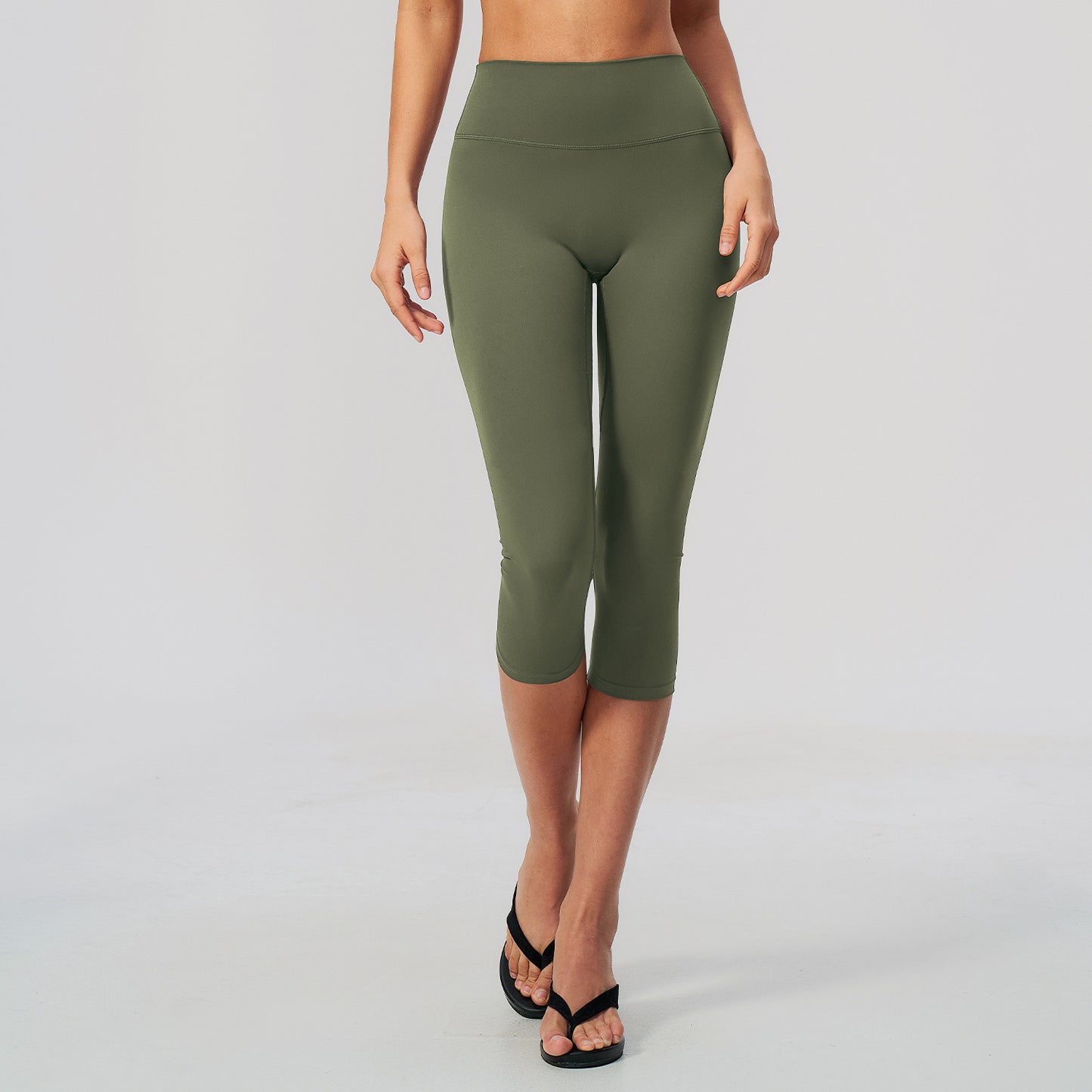 01/2026 Nuevo estilo de pantalón capri de yoga de talle medio con efecto cepillado, cintura alta y ajuste ceñido para estilizar la figura. Perfecto para hacer ejercicio, actividades al aire libre y fitness. Talla de mujer 5529.