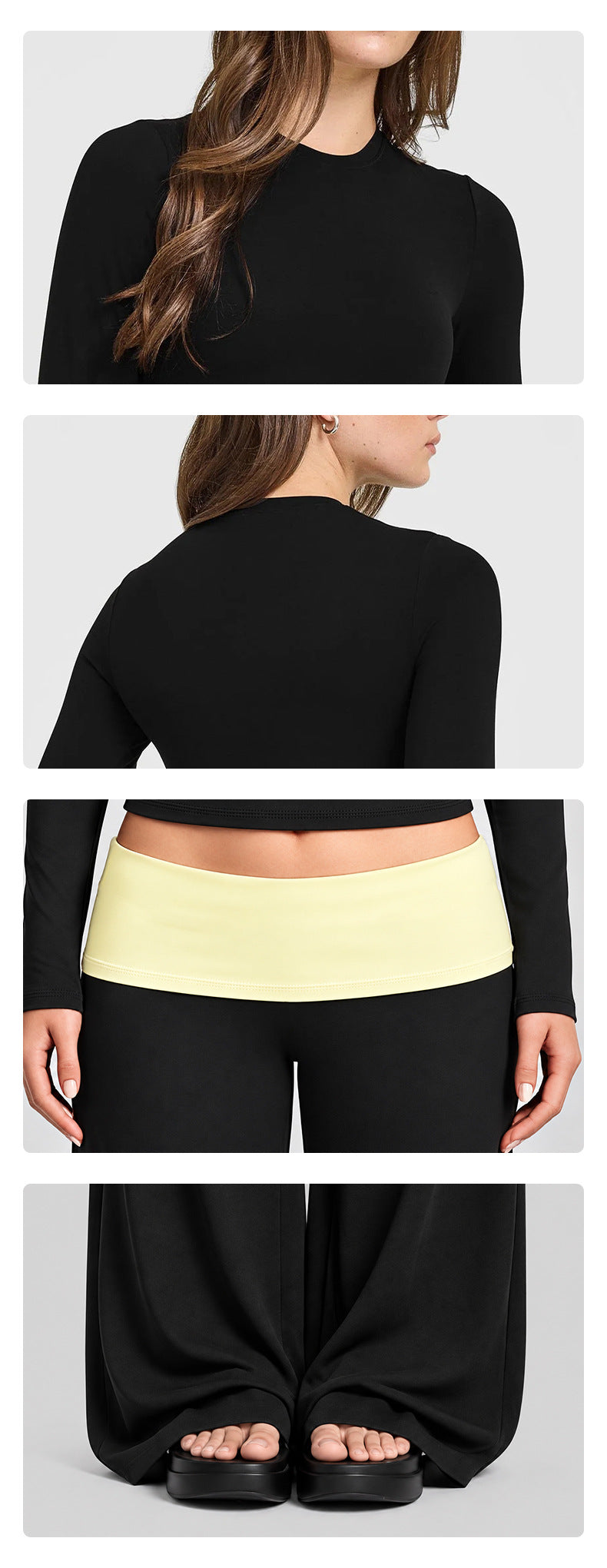 Wholesale Women’s Activewear Set | Fitted Long Sleeve Workout Tee & Casual Fitness Pants | fouregg
