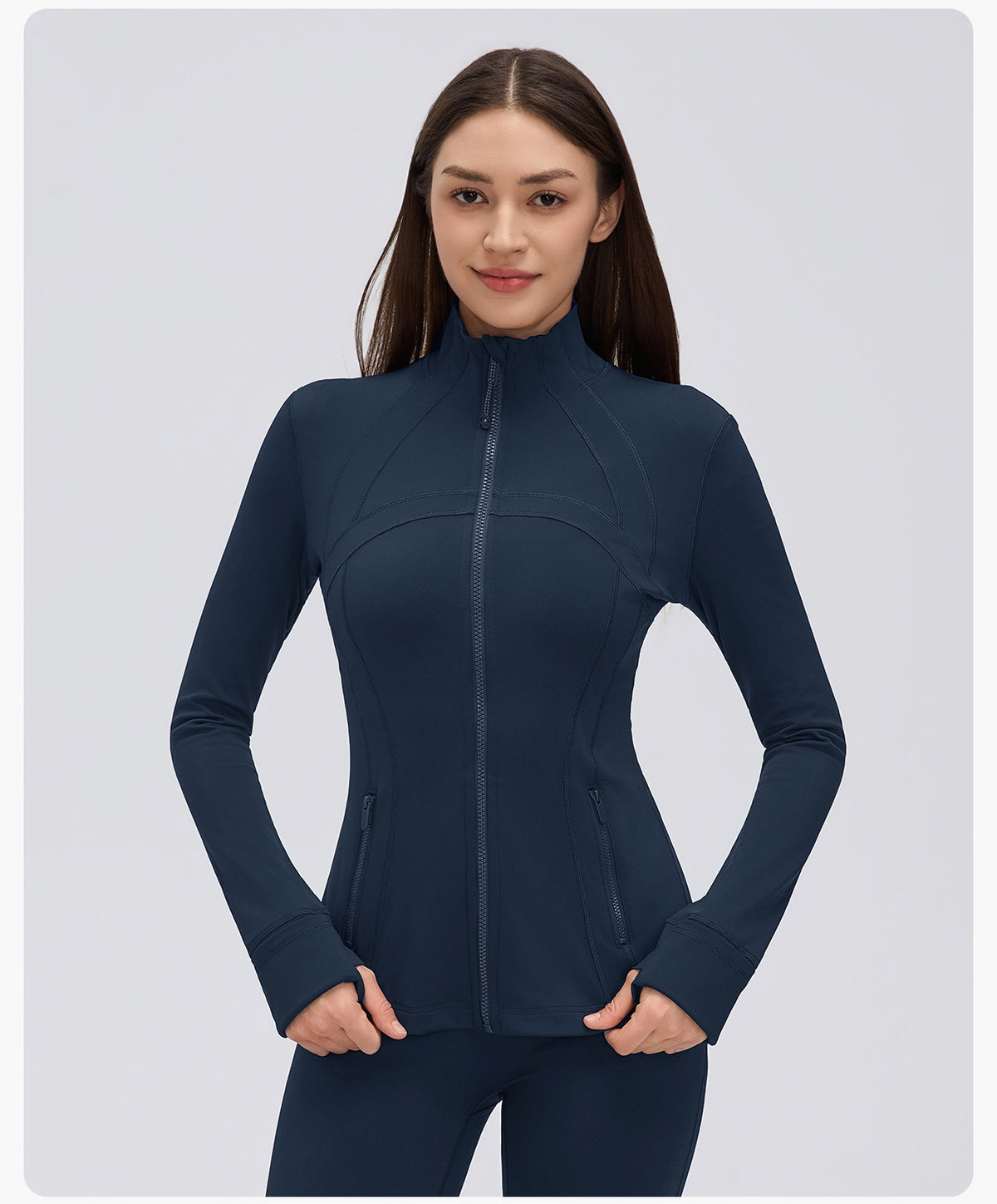 Wholesale Women’s Winter Activewear Jacket D26126 | Slimming High-Neck Outdoor Cycling & Fitness Top | fouregg