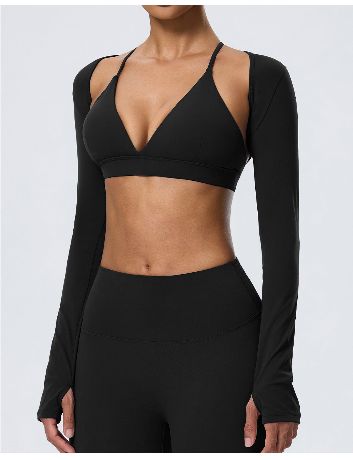 Wholesale Women’s 2-Piece Activewear Set | Bulk Fitted Long-Sleeve Workout & Yoga Wear | fouregg