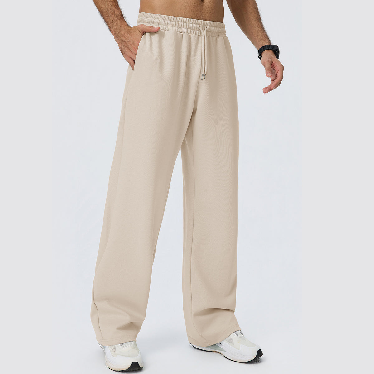 Wholesale Men’s Thermal Joggers | Bulk Relaxed-Fit Casual & Fitness Pants 61301 | fouregg - Light Tan