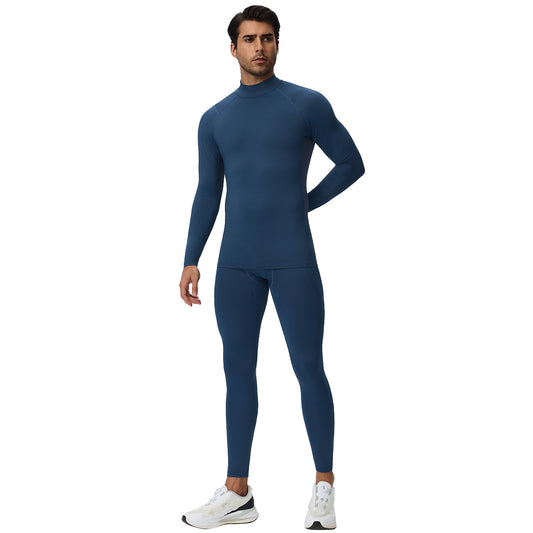 Wholesale Men’s Sculpting Workout Set | High-Stretch Long-Sleeve Shirt & Slim-Fit Gym Pants | fouregg