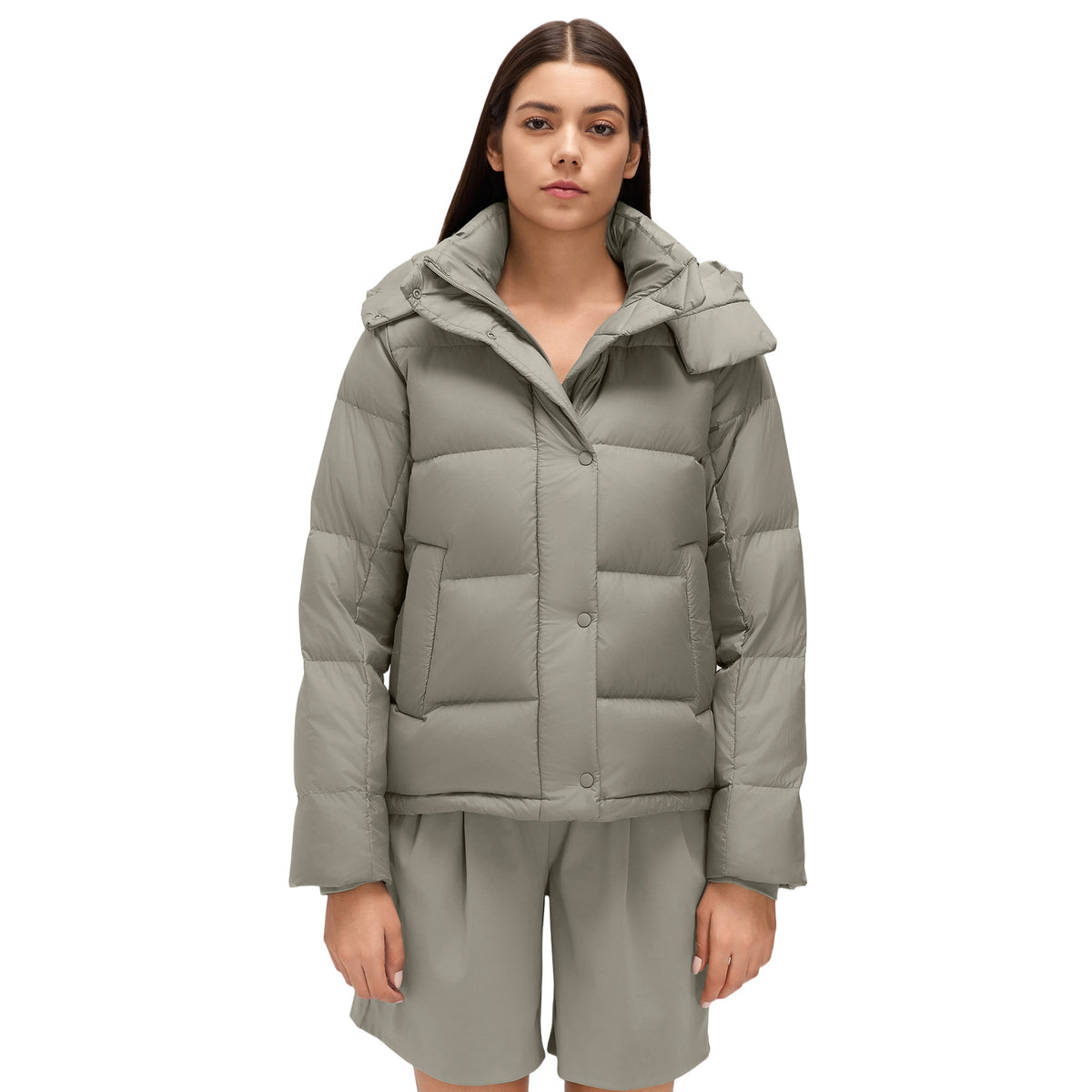 Wholesale Women’s Thickened Down Puffer Jacket D26150 | Slim-Fit Adjustable-Waist Winter Outerwear | fouregg