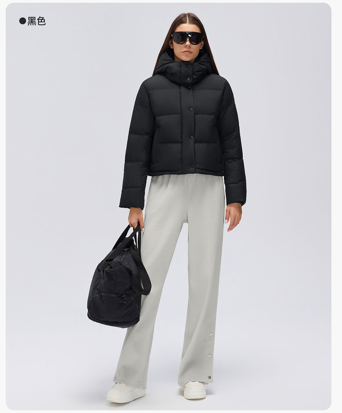 Wholesale Women’s Short Puffer Jacket D26149 | Warm Wind-Resistant Hooded Down Coat for Petite Sizes | fouregg